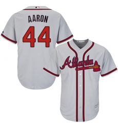 Youth Majestic Atlanta Braves #44 Hank Aaron Authentic Grey Road Cool Base MLB Jersey