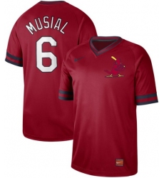 Men's Nike St.Louis Cardinals #6 Stan Musial Red Authentic Cooperstown Collection Stitched Baseball Jersey