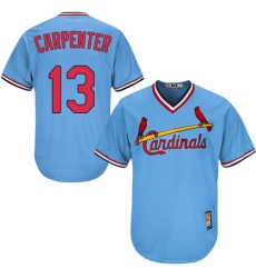 Men's Majestic St. Louis Cardinals #13 Matt Carpenter Replica Light Blue Cooperstown MLB Jersey