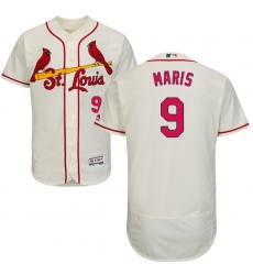 Men's Majestic St. Louis Cardinals #9 Roger Maris Cream Alternate Flex Base Authentic Collection MLB Jersey