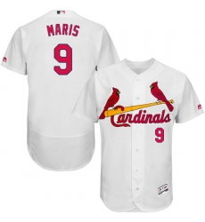 Men's Majestic St. Louis Cardinals #9 Roger Maris White Home Flex Base Authentic Collection MLB Jersey