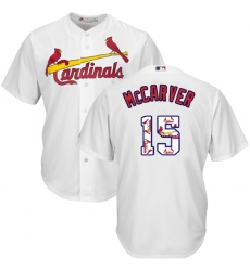 Men's Majestic St. Louis Cardinals #15 Tim McCarver Authentic White Team Logo Fashion Cool Base MLB Jersey