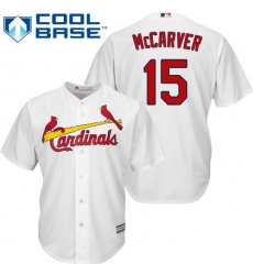 Youth Majestic St. Louis Cardinals #15 Tim McCarver Authentic White Home Cool Base MLB Jersey