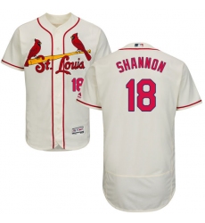 Men's Majestic St. Louis Cardinals #18 Mike Shannon Cream Alternate Flex Base Authentic Collection MLB Jersey