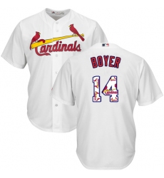 Men's Majestic St. Louis Cardinals #14 Ken Boyer Authentic White Team Logo Fashion Cool Base MLB Jersey