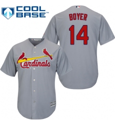 Youth Majestic St. Louis Cardinals #14 Ken Boyer Replica Grey Road Cool Base MLB Jersey