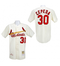 Men's Mitchell and Ness 1967 St. Louis Cardinals #30 Orlando Cepeda Authentic Cream Throwback MLB Jersey
