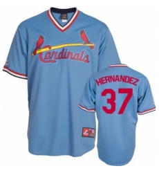 Men's Majestic St. Louis Cardinals #37 Keith Hernandez Authentic Blue Cooperstown Throwback MLB Jersey