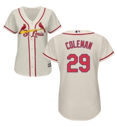 Women's Majestic St. Louis Cardinals #29 Vince Coleman Authentic Cream Alternate Cool Base MLB Jersey