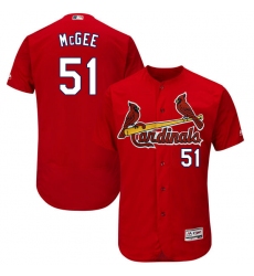 Men's Majestic St. Louis Cardinals #51 Willie McGee Red Alternate Flex Base Authentic Collection MLB Jersey