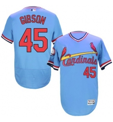 Men's Majestic St. Louis Cardinals #45 Bob Gibson Light Blue Flexbase Authentic Collection Cooperstown MLB Jersey