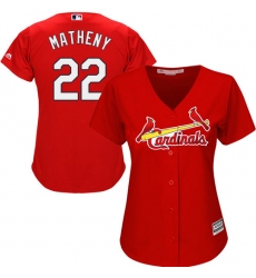 Women's Majestic St. Louis Cardinals #22 Mike Matheny Replica Red Alternate Cool Base MLB Jersey