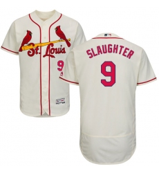 Men's Majestic St. Louis Cardinals #9 Enos Slaughter Cream Alternate Flex Base Authentic Collection MLB Jersey