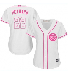 Women's Majestic Chicago Cubs #22 Jason Heyward Authentic White Fashion MLB Jersey