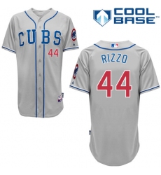 Youth Majestic Chicago Cubs #44 Anthony Rizzo Replica Grey Alternate Road Cool Base MLB Jersey