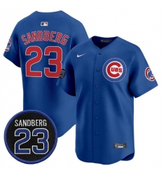 Men's Chicago Cubs #23 Ryne Sandberg Royal 'Ryne Sandberg Tribute' Vapor Limited V2 Stitched Baseball Jersey