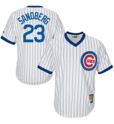 Men's Majestic Chicago Cubs #23 Ryne Sandberg Authentic White Home Cooperstown MLB Jersey