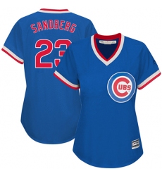 Women's Majestic Chicago Cubs #23 Ryne Sandberg Authentic Royal Blue Cooperstown MLB Jersey