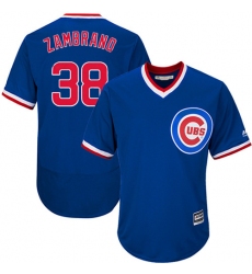 Men's Majestic Chicago Cubs #38 Carlos Zambrano Royal Blue Flexbase Authentic Collection Cooperstown MLB Jersey