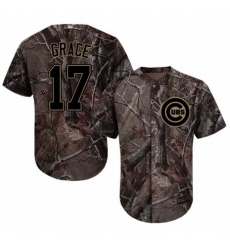 Men's Majestic Chicago Cubs #17 Mark Grace Authentic Camo Realtree Collection Flex Base MLB Jersey
