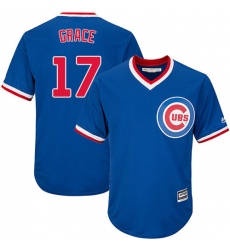 Youth Majestic Chicago Cubs #17 Mark Grace Authentic Royal Blue Cooperstown Cool Base MLB Jersey
