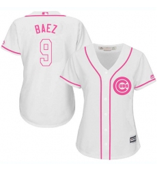 Women's Majestic Chicago Cubs #9 Javier Baez Authentic White Fashion MLB Jersey