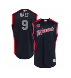 Youth Chicago Cubs #9 Javier Baez Authentic Navy Blue National League 2019 Baseball All-Star Jersey