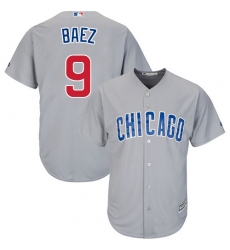 Youth Majestic Chicago Cubs #9 Javier Baez Authentic Grey Road Cool Base MLB Jersey