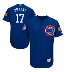 Men's Majestic Chicago Cubs #17 Kris Bryant Royal Blue 2017 Spring Training Authentic Collection Flex Base MLB Jersey