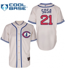 Men's Majestic Chicago Cubs #21 Sammy Sosa Authentic Cream 1929 Turn Back The Clock MLB Jersey