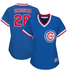 Women's Majestic Chicago Cubs #28 Kyle Hendricks Authentic Royal Blue Cooperstown MLB Jersey