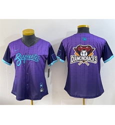 Women's Arizona Diamondbacks Team Big Logo Purple 2025 City Connect Limited Stitched Baseball Jersey(Run Small)