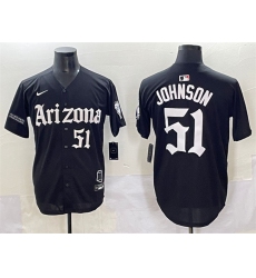 Men's Arizona Diamondbacks #51 Randy Johnson Black 'Gothic Desert Fang Edition' Vapor Premier Limited Stitched Baseball Jersey