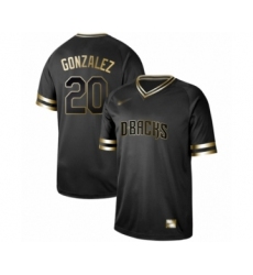 Men's Arizona Diamondbacks #20 Luis Gonzalez Authentic Black Gold Fashion Baseball Jersey