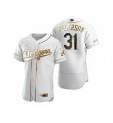 Men's Los Angeles Dodgers #31 Joc Pederson Nike White Authentic Golden Edition Jersey