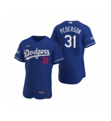 Men's Los Angeles Dodgers #31 Joc Pederson Royal 2020 World Series Champions Authentic Jersey