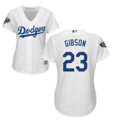 Women's Majestic Los Angeles Dodgers #23 Kirk Gibson Authentic White Home Cool Base 2018 World Series MLB Jersey