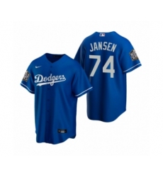 Men's Los Angeles Dodgers #74 Kenley Jansen Royal 2020 World Series Replica Jersey