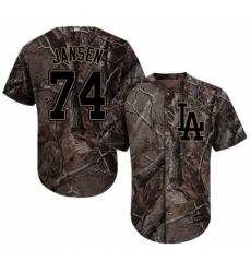 Youth Majestic Los Angeles Dodgers #74 Kenley Jansen Authentic Camo Realtree Collection Flex Base MLB Jersey