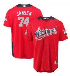 Youth Majestic Los Angeles Dodgers #74 Kenley Jansen Game Red National League 2018 MLB All-Star MLB Jersey