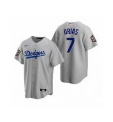 Men's Los Angeles Dodgers #7 Julio Urias Gray 2020 World Series Replica Jersey