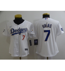 Women's Nike Los Angeles Dodgers #7 Julio Urias White Series Champions Jersey