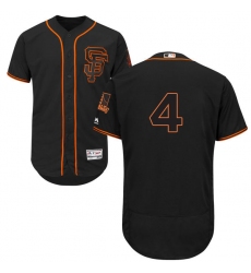 Men's Majestic San Francisco Giants #4 Mel Ott Black Alternate Flex Base Authentic Collection MLB Jersey