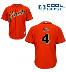 Men's Majestic San Francisco Giants #4 Mel Ott Replica Orange Alternate Cool Base MLB Jersey