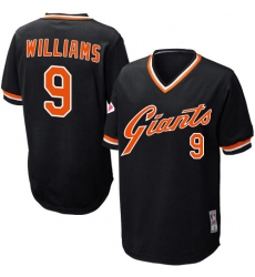 Men's Mitchell and Ness San Francisco Giants #9 Matt Williams Authentic Black Throwback MLB Jersey