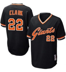 Men's Mitchell and Ness San Francisco Giants #22 Will Clark Authentic Black Throwback MLB Jersey