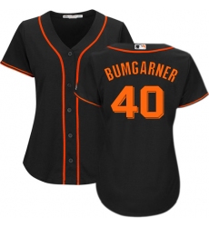 Women's Majestic San Francisco Giants #40 Madison Bumgarner Authentic Black Alternate Cool Base MLB Jersey