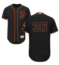Men's Majestic San Francisco Giants #36 Gaylord Perry Black Alternate Flex Base Authentic Collection MLB Jersey