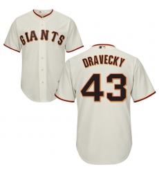 Men's Majestic San Francisco Giants #43 Dave Dravecky Replica Cream Home Cool Base MLB Jersey