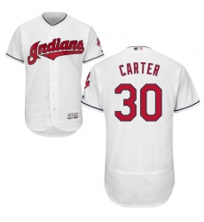Men's Majestic Cleveland Indians #30 Joe Carter White Home Flex Base Authentic Collection MLB Jersey